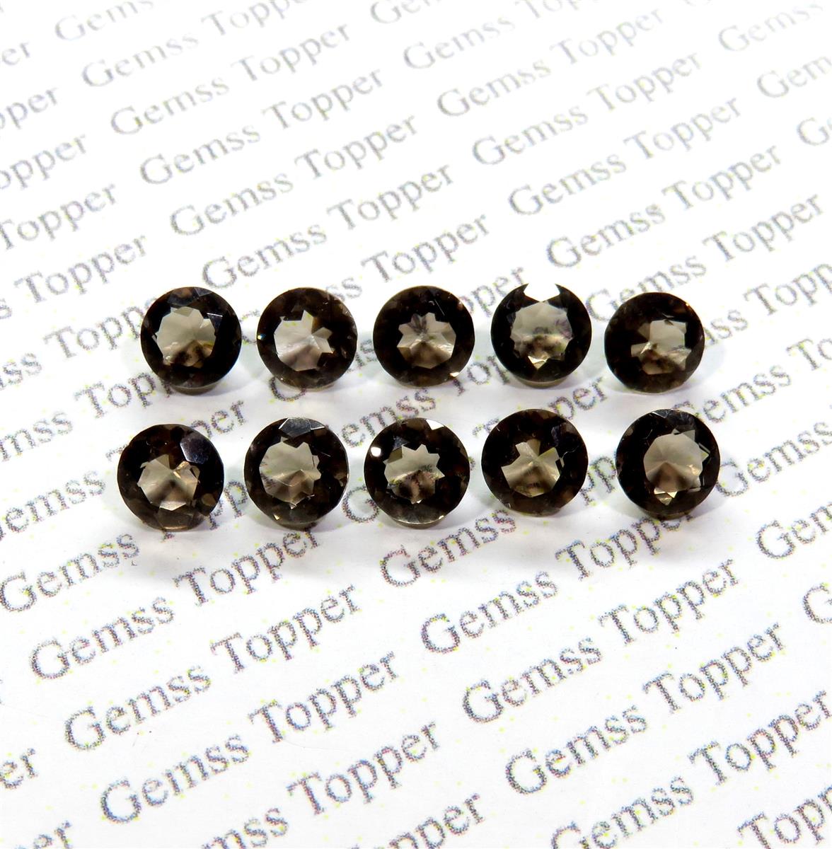 Smoky Quartz 4x4 mm Round Faceted